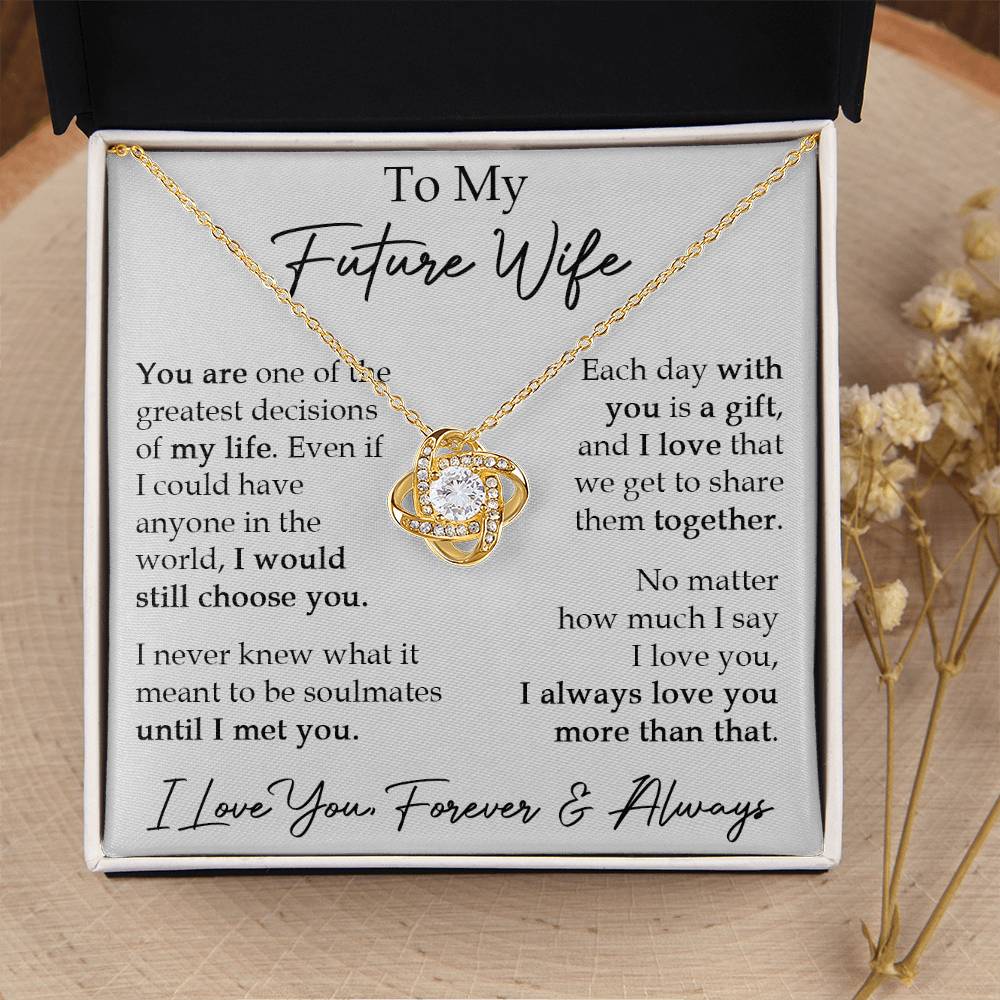 Gift For Future Wife Girlfriend Gift Sentimental Necklace For Her Anniversary Gift Birthday Gift Promise Gift F Love Knot Necklace
