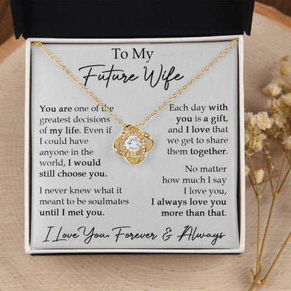 Gift For Future Wife Girlfriend Gift Sentimental Necklace For Her Anniversary Gift Birthday Gift Promise Gift F Love Knot Necklace