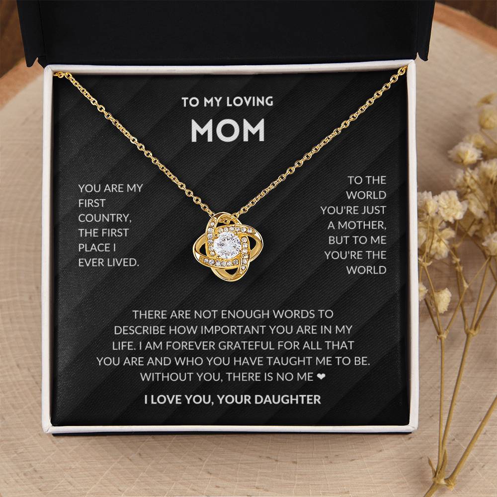 Without You There's No Me - Mother's Day Ne Love Knot Necklace