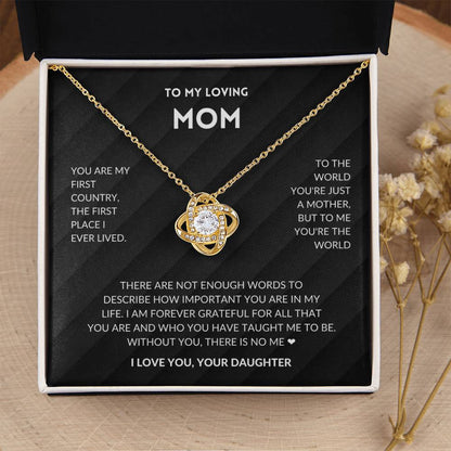 Without You There's No Me - Mother's Day Ne Love Knot Necklace