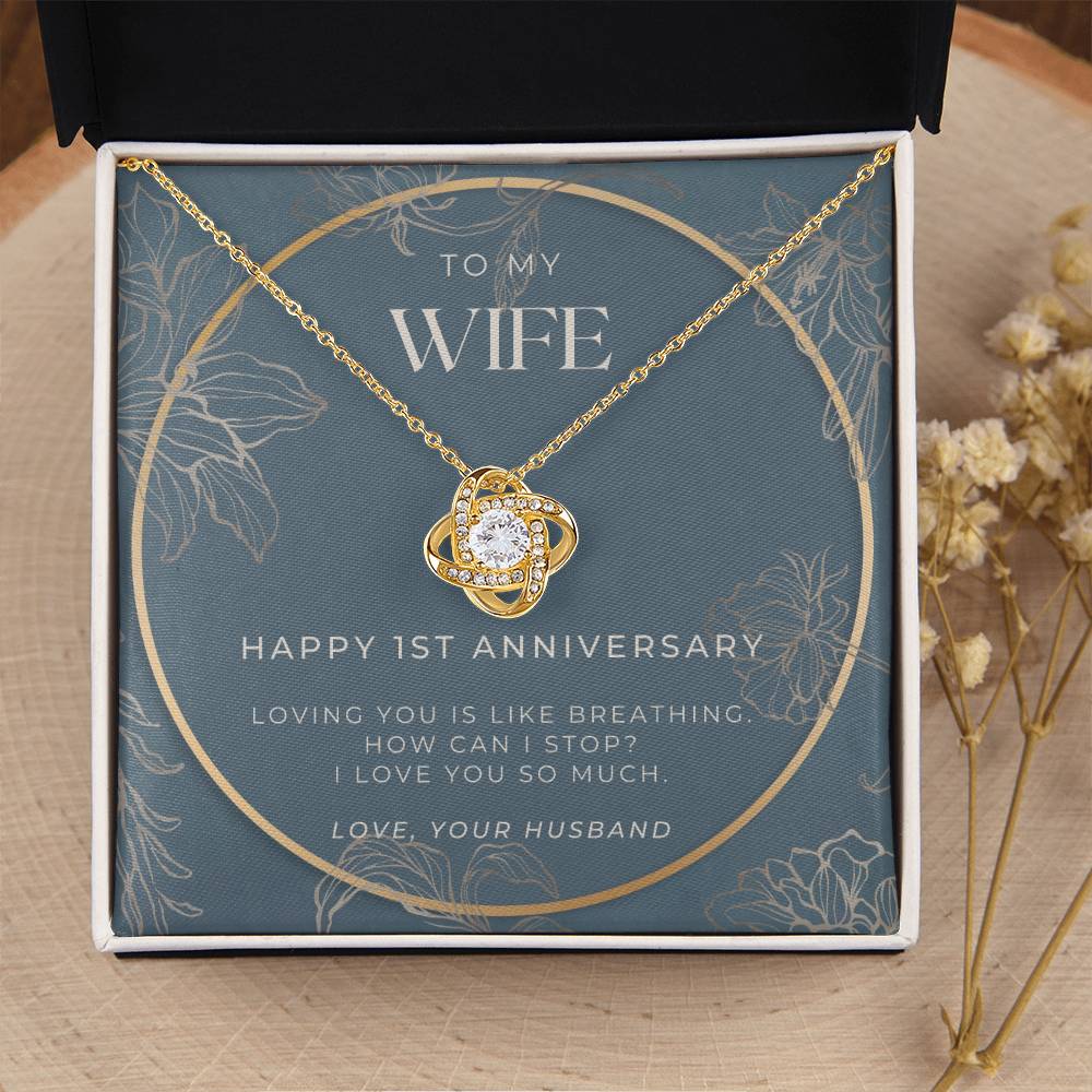 1 Year Anniversary Gift For Wife  1 Year Anniversary Gifts  1 Year Wedding Anniversary Gift Ideas  1St Wedding Anniversary Gift F(12) Love Knot Necklace