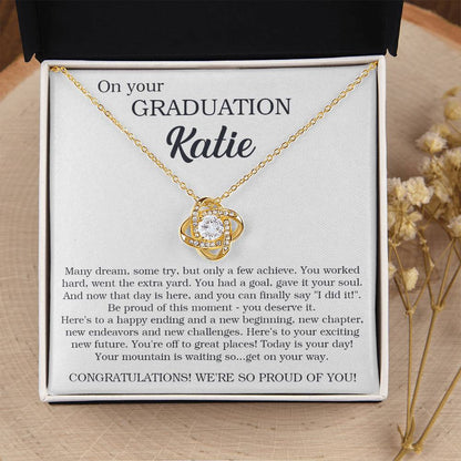 Customize Graduation Gift For Her Graduation Gift High School Graduation Sentimental Graduatio Love Knot Necklace