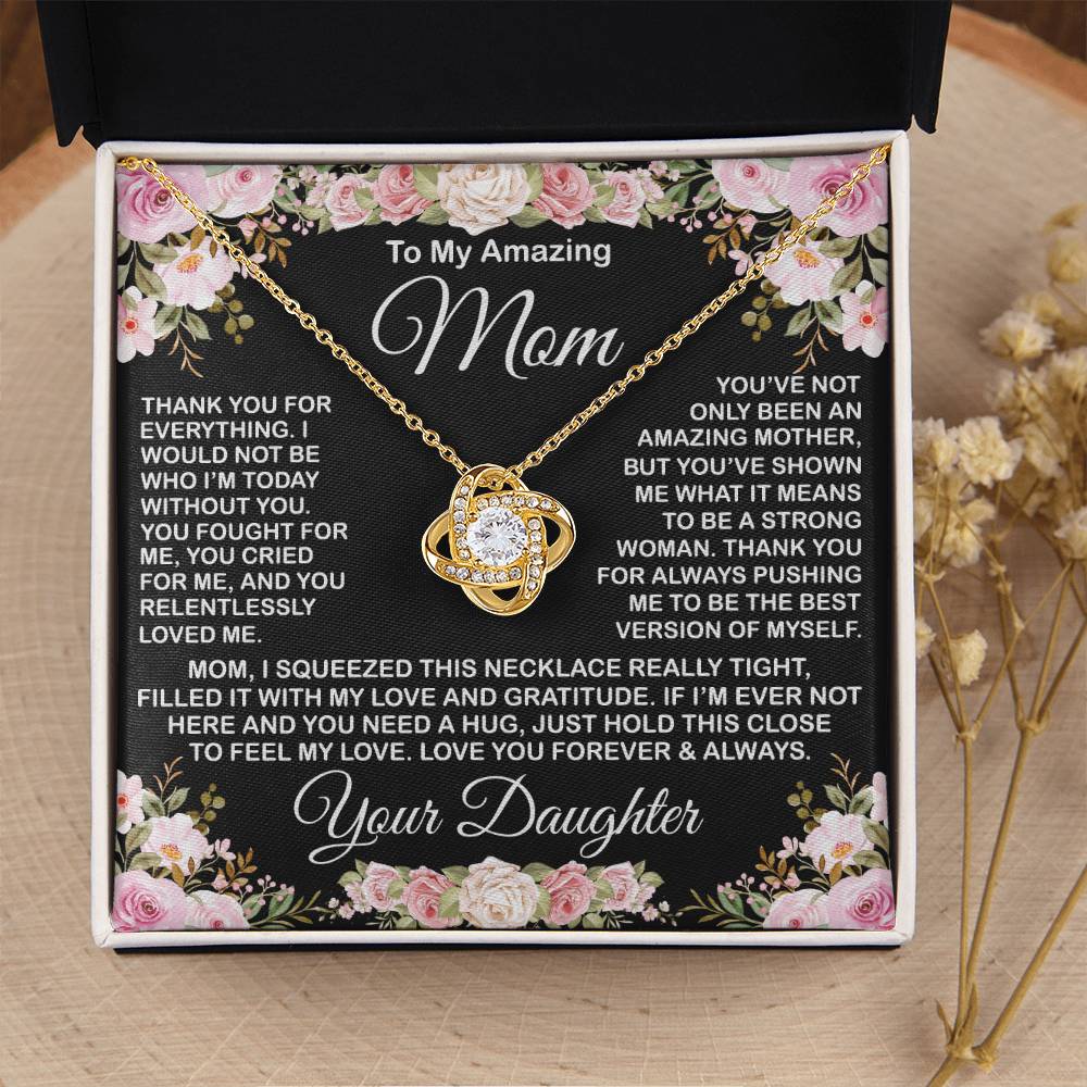 Gift For Amazing Mom Gift For Mom From Daughter Love Knot Necklace
