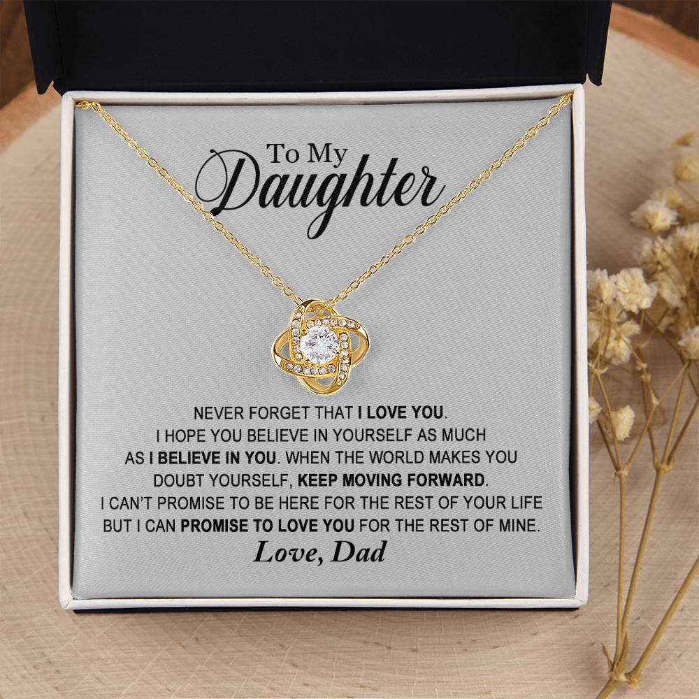 Daughter - Promise To Love You - Necklace Love Knot Necklace