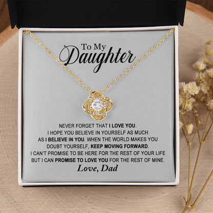 Daughter - Promise To Love You - Necklace Love Knot Necklace