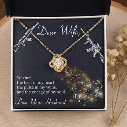 Dear Wife- Gun Love Love Knot Necklace