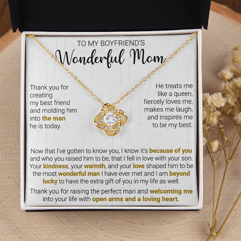 Gift For Boyfriend's Mom - Because Of You - Love Knot Love Knot Necklace