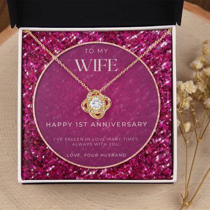 1 Year Anniversary Gift For Wife  1 Year Anniversary Gifts  1 Year Wedding Anniversary Gift Ideas  1St Wedding Anniversary Gift F(5) Love Knot Necklace