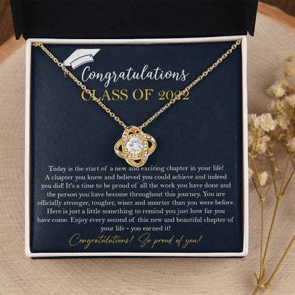 Class Of 2022 Graduation Gift Necklace Graduation Gift F Love Knot Necklace