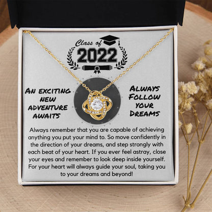 Class Of 2022 - Follow Your Dreams - Gift Ne Love Knot Necklace