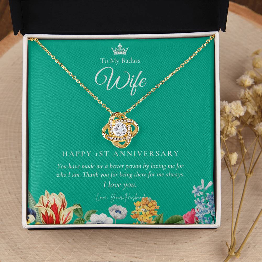 1 Year Anniversary Gift For Wife 1 Year Anniversary Gifts 1 Year Wedding Anniversary Gift Ideas 1St Wedding Anniversary Gift F(7) Love Knot Necklace