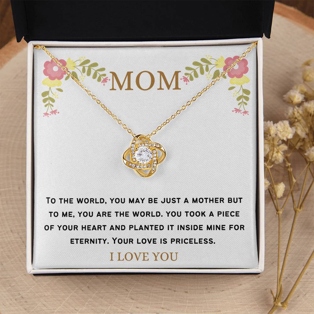 Eternity Mom Love Necklace Love Knot Necklace