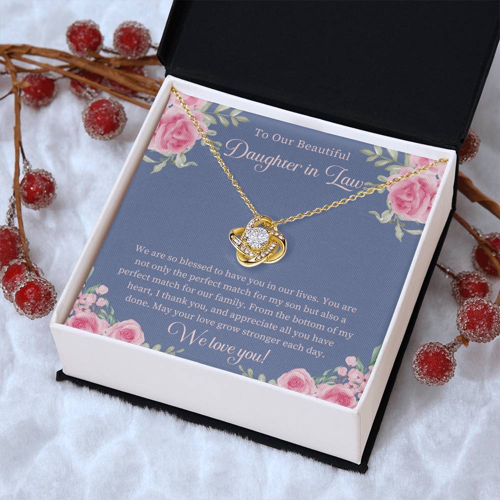 Daughter In Law Gift Beautiful Daughter In Law Necklace Gift Daughter In Law Birthday Gift Gift From Mom In Law To Daughter In Law Love Knot Necklace