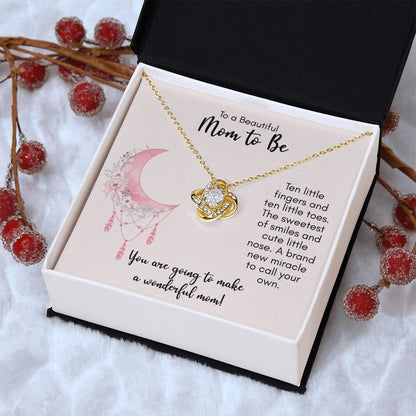 Expecting Mom Mothers Day Gift New Mom Necklace Jewelry Gift For First Mothers Day Push Jewelry Gift 1 Love Knot Necklace