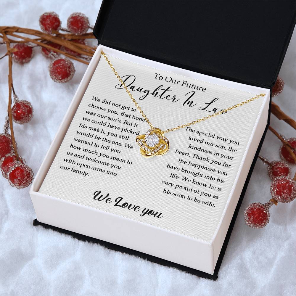To Our Future Daughter-In-Law Gift Daughter In Law Necklace Gift For Her Wedding Customize Gift Engagemen Love Knot Necklace
