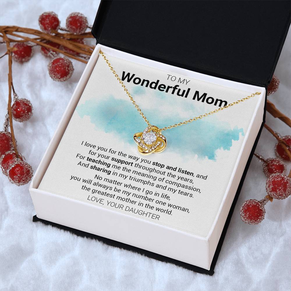 Gift For Mom - The Greatest M Love Knot Necklace