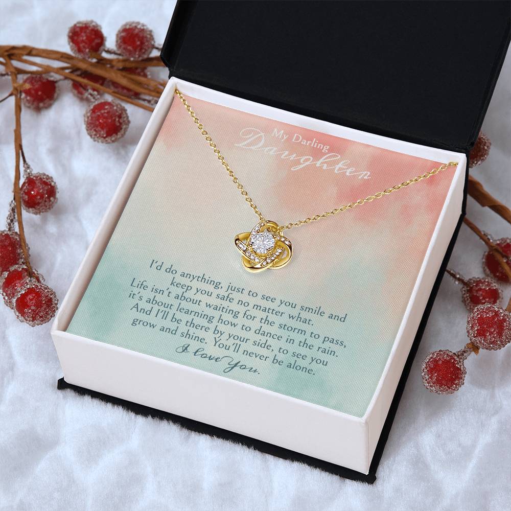A Gift For A Daughter Love Knot Necklace - My Darling Daughter. Love Knot Necklace