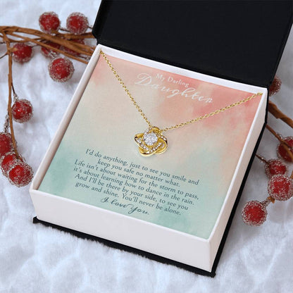 A Gift For A Daughter Love Knot Necklace - My Darling Daughter. Love Knot Necklace