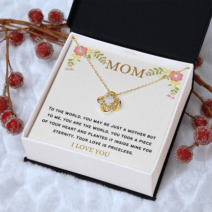 Eternity Mom Love Necklace Love Knot Necklace