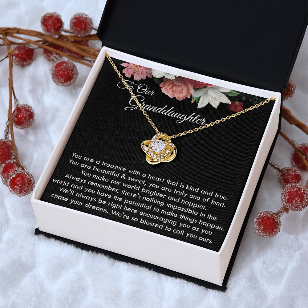 To Our Granddaughter Necklace Gift For Granddaughter On Graduation Birthday Christmas Gift Granddaughter Ne Love Knot Necklace