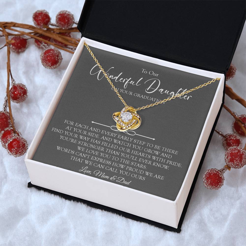 To Our Daughter Graduation Gift Necklace Graduation Gift For Daughter From Mom A Love Knot Necklace