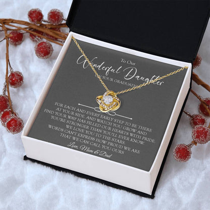 To Our Daughter Graduation Gift Necklace Graduation Gift For Daughter From Mom A Love Knot Necklace