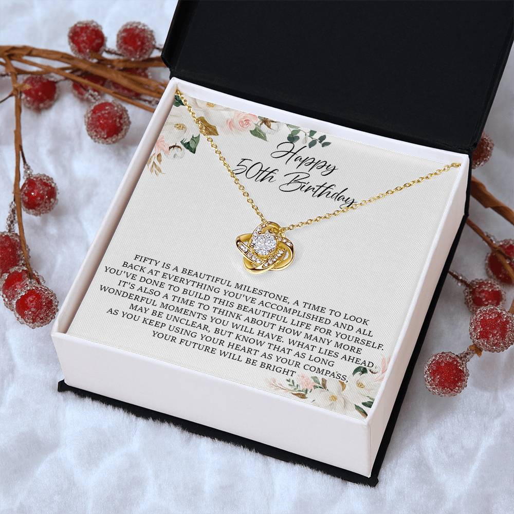 50Th Birthday Gift For Her 50Th Birthday Gift For Woman Sentimental Gift Love Knot Necklace