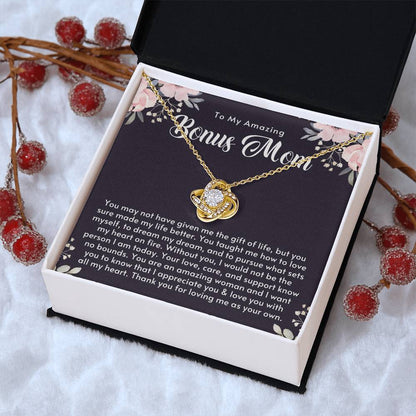 Amazing Bonus Mom Gift Mothers Day Gift For Step Mom Stepmom Birthday Gift Jewelry Gift For Bonus Mom From Stepsonstepdaughter Love Knot Necklace