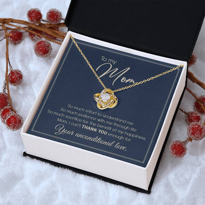 Gift For Mom From Daughter Or Son To My Mom Necklace Mom Birthday Thank You Gift For Mom Mother's Day Gift Love Knot Necklace