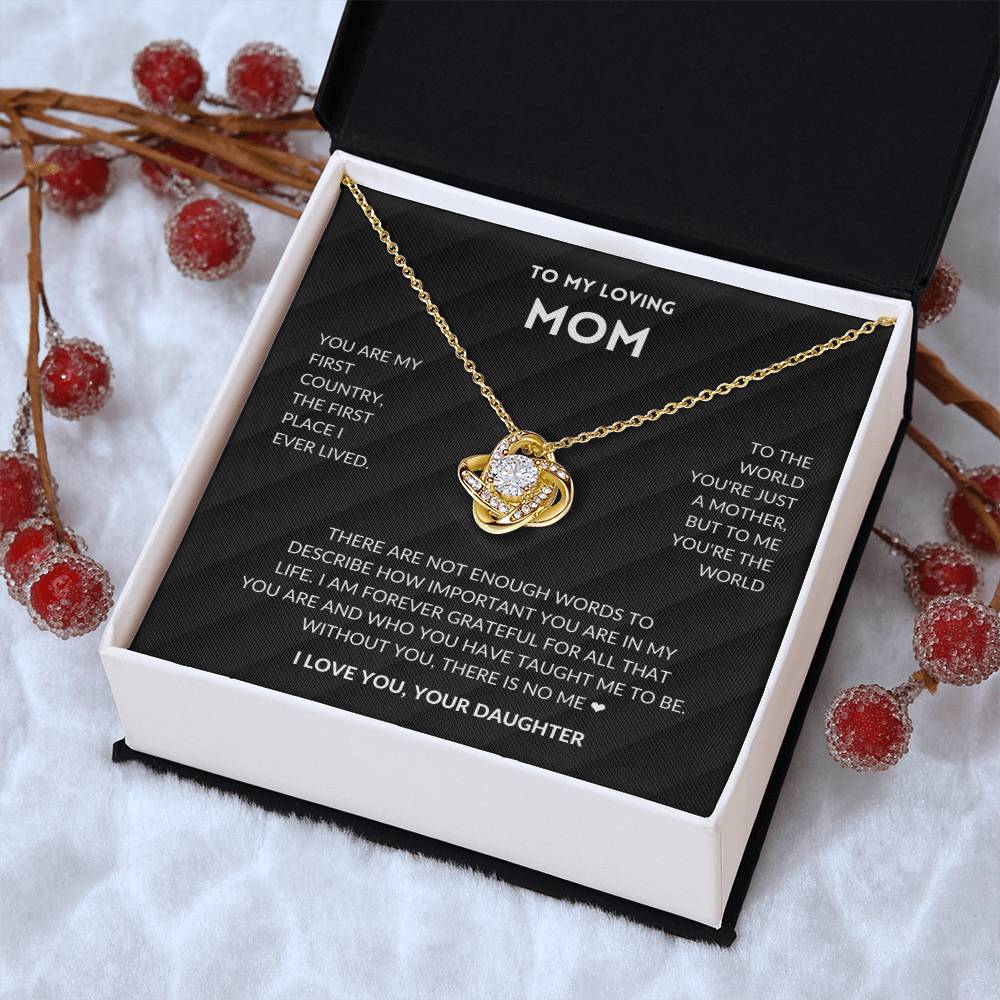 Without You There's No Me - Mother's Day Ne Love Knot Necklace
