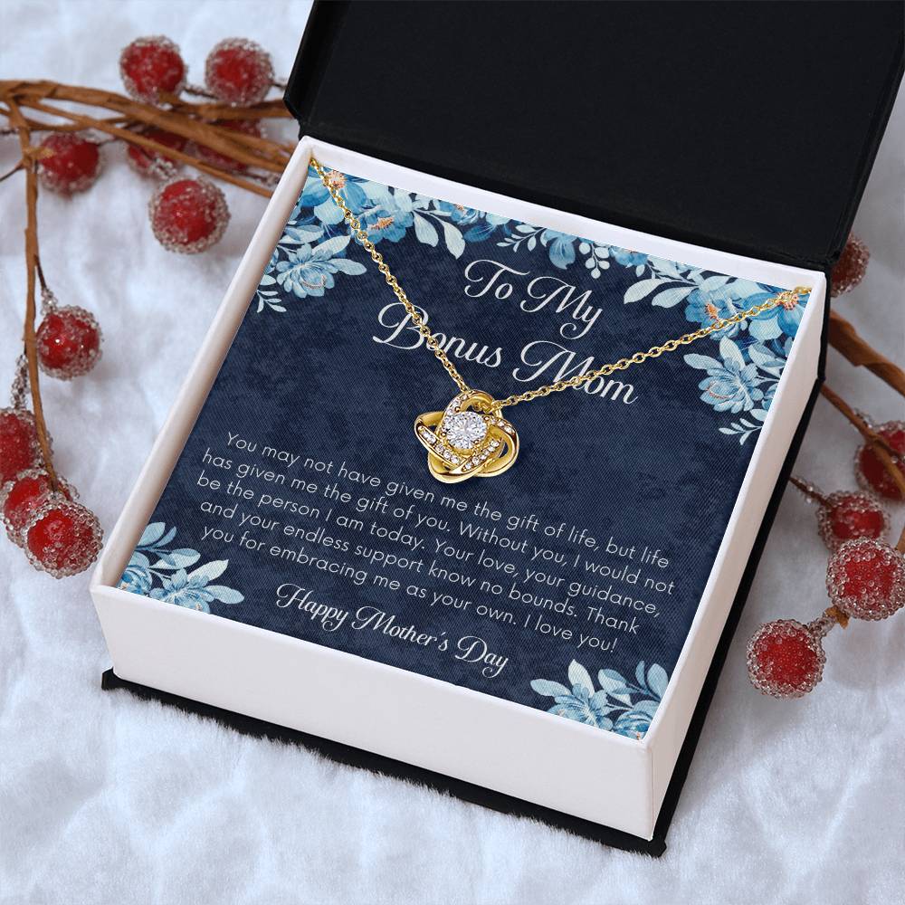 Bonus Mom Necklace Mothers Day Gift Daughterson To Mom Gift Unique Bonus Mom Gift Step Mom Gift Stepmom Gift On Mothers Day Love Knot Necklace
