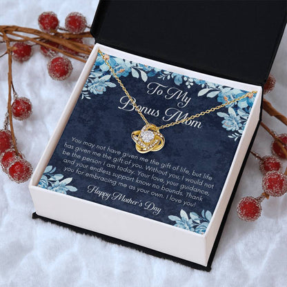 Bonus Mom Necklace Mothers Day Gift Daughterson To Mom Gift Unique Bonus Mom Gift Step Mom Gift Stepmom Gift On Mothers Day Love Knot Necklace
