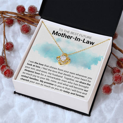 Gift For Future Mother-In-Law Shines From Love Knot Necklace Love Knot Necklace