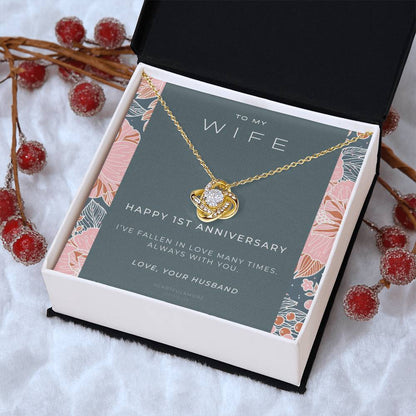 1 Year Anniversary Gift For Wife  1 Year Anniversary Gifts  1 Year Wedding Anniversary Gift Ideas  1St Wedding Anniversary Gift F(6) Love Knot Necklace