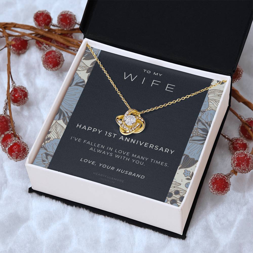 1 Year Anniversary Gift For Wife  1 Year Anniversary Gifts  1 Year Wedding Anniversary Gift Ideas  1St Wedding Anniversary Gift F(7) Love Knot Necklace