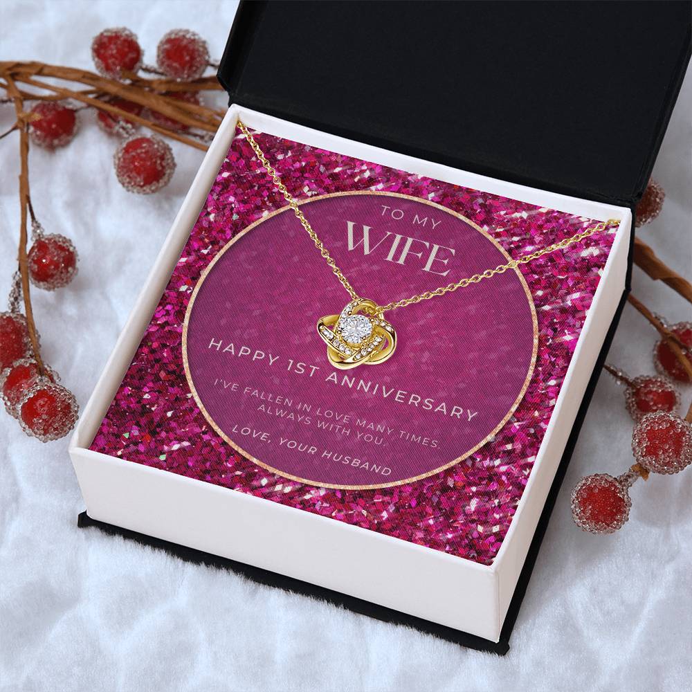 1 Year Anniversary Gift For Wife  1 Year Anniversary Gifts  1 Year Wedding Anniversary Gift Ideas  1St Wedding Anniversary Gift F(5) Love Knot Necklace