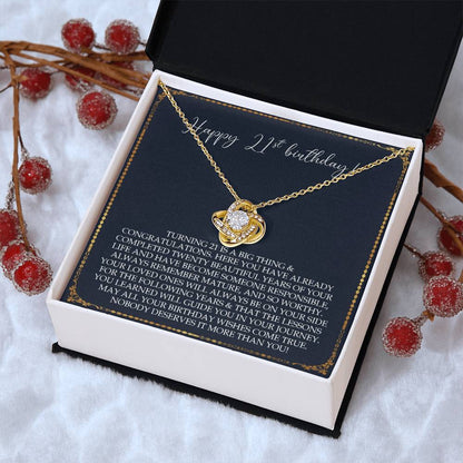21St Birthday Gift For Her Birthday Gift Jewelry Gift For Her 21St Birthday Gift For Daughter For Friend Love Knot Necklace