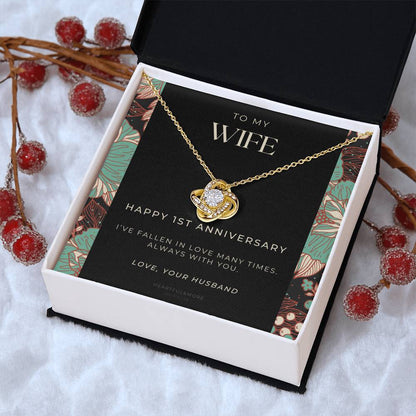 1 Year Anniversary Gift For Wife  1 Year Anniversary Gifts  1 Year Wedding Anniversary Gift Ideas  1St Wedding Anniversary Gift F(10) Love Knot Necklace