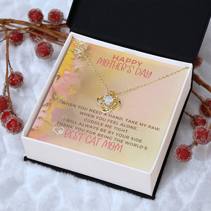 Best Cat Mom Love Knot Necklace Cat Mom Jewelry Gifts For Cat Mom On Mothers Day Cat Lover Gift Mothers Day Gift From Cat Love Knot Necklace