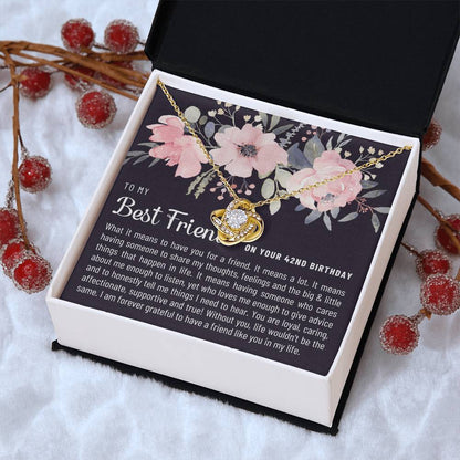 Gift For Best Friend 42Nd Birthday 42Nd Birthday Gift For Her Meaningful Best Friend 42Nd Birthday Necklace Unique Gifts 42Nd Bi Love Knot Necklace