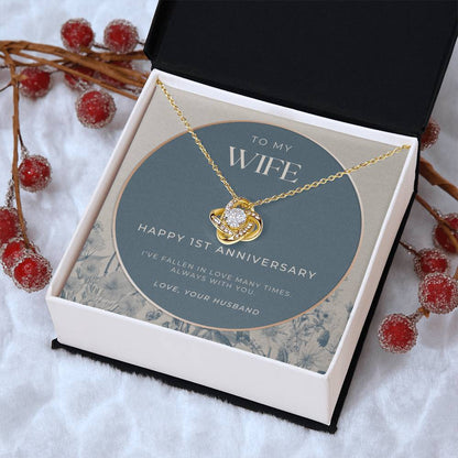 1 Year Anniversary Gift For Wife  1 Year Anniversary Gifts  1 Year Wedding Anniversary Gift Ideas  1St Wedding Anniversary Gift F(2) Love Knot Necklace