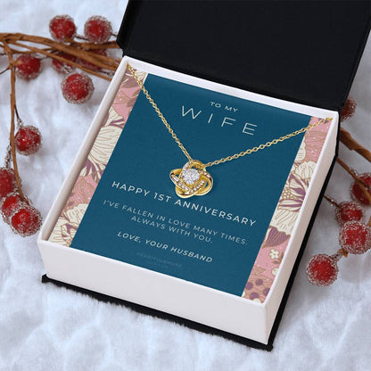 1 Year Anniversary Gift For Wife  1 Year Anniversary Gifts  1 Year Wedding Anniversary Gift Ideas  1St Wedding Anniversary Gift F(8) Love Knot Necklace