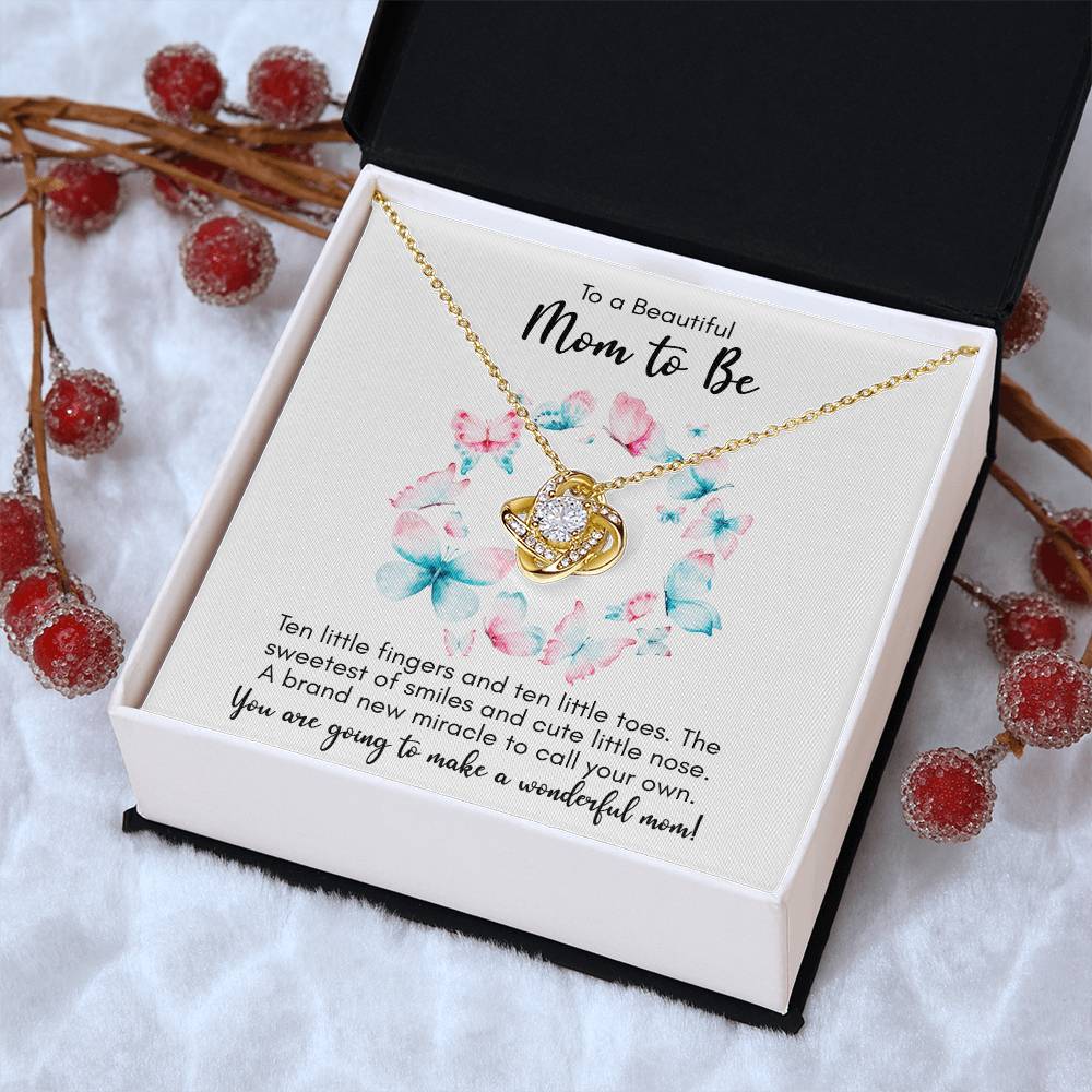 Expecting Mom Mothers Day Gift New Mom Necklace Jewelry Gift For First Mothers Day Push Jewelry Gift Love Knot Necklace
