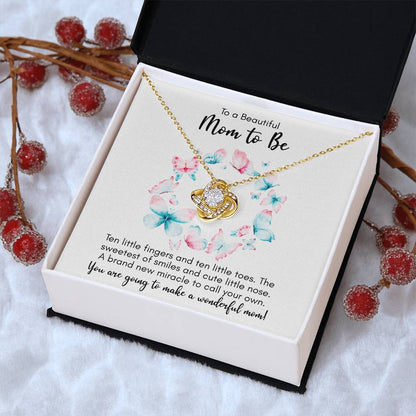 Expecting Mom Mothers Day Gift New Mom Necklace Jewelry Gift For First Mothers Day Push Jewelry Gift Love Knot Necklace