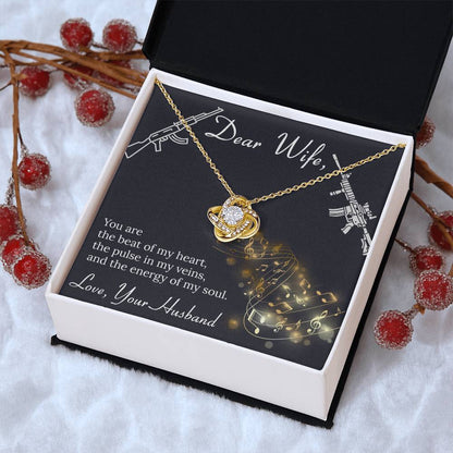 Dear Wife- Gun Love Love Knot Necklace