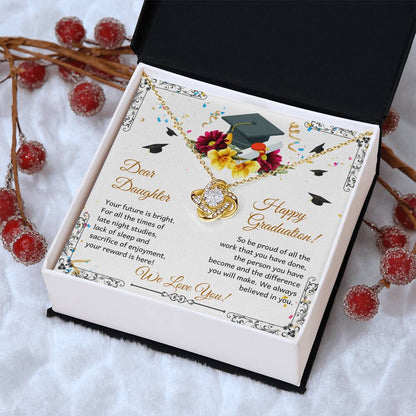 Dear Daughter - Happy Grad Love Knot Necklace