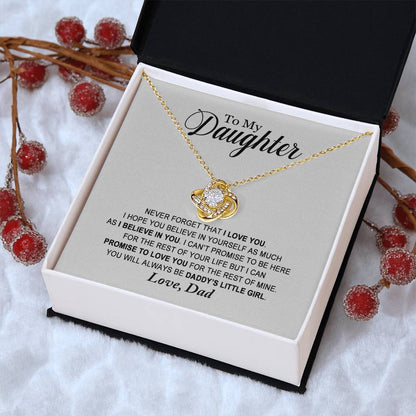 Daughter - Daddy's Little Girl - Necklace Love Knot Necklace