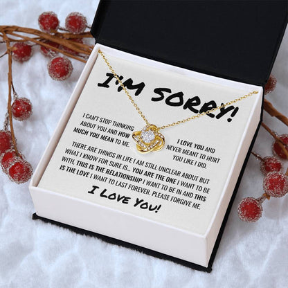 You Are The One Apology Necklace Love Knot Necklace
