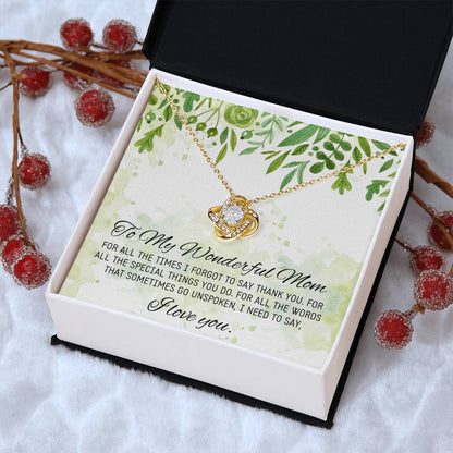 Gift For Mom Birthday Mothers Day Gift Idea From Daughter Mom Wedding Gift From Bride Mother Of The Groom Gift Mothers Day Necklaces Love Knot Necklace