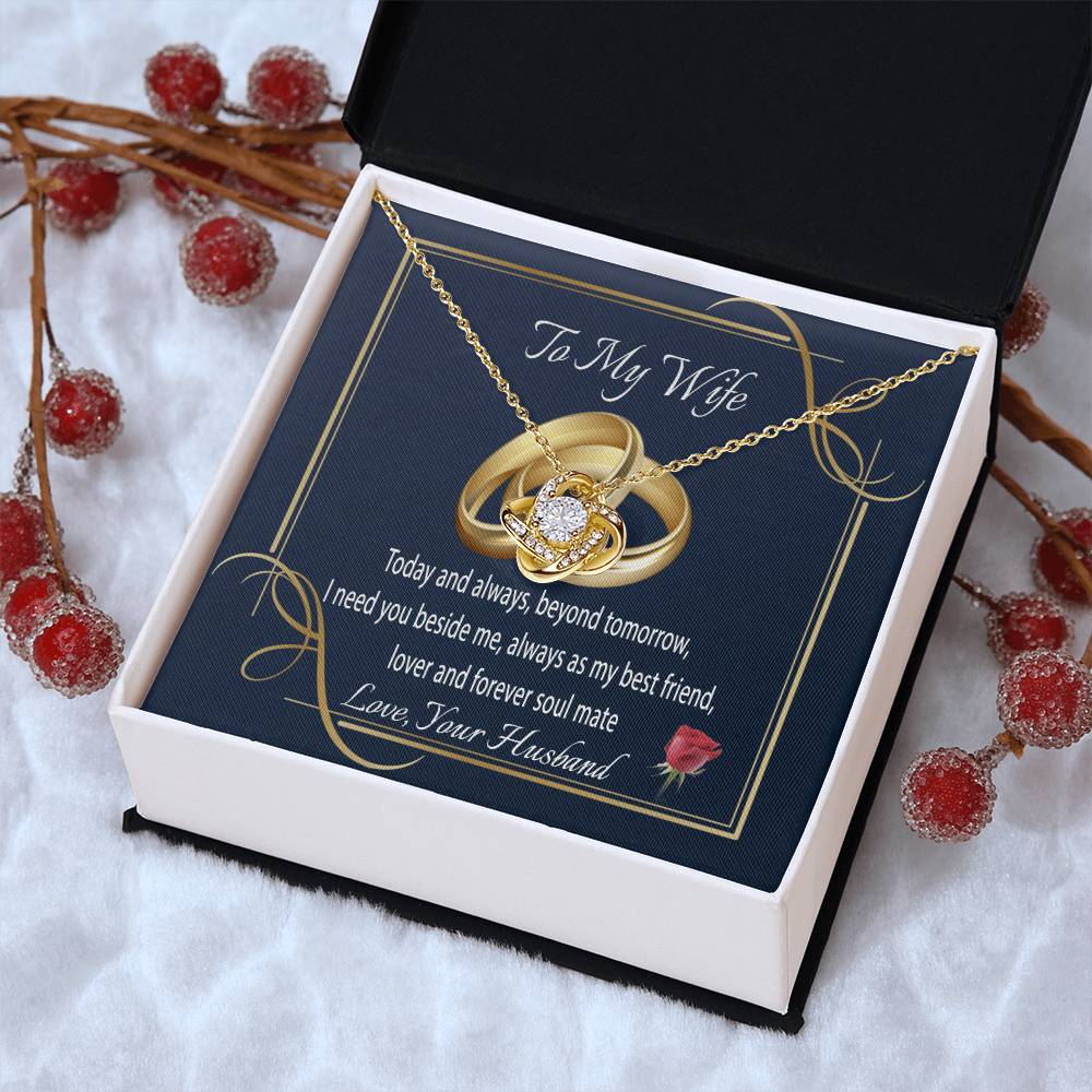 To My Wife Gift Necklace Message Card Necklace For Wife Gift Necklace To Wife From Husband Wife Anniversary Gift Wife Birthday Gift Ne Love Knot Necklace